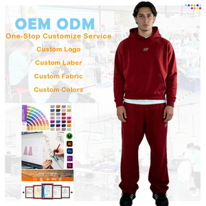 Conjunto Deportivo Personalizado con Logotipo, Sudadera con Capucha y Pantalones de Chándal de Algodón 100% Grueso de 500 g/m², Estilo Holgado, para Hombre - Product Image 2