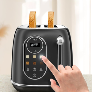 <span class=keywords><strong>Grille</strong></span>-<span class=keywords><strong>pain</strong></span> intelligent à écran tactile 2 tranches avec <span class=keywords><strong>fente</strong></span> large, 6 niveaux de brunissage, plateau à miettes amovible, réchauffage, décongélation, pour bagel, <span class=keywords><strong>pain</strong></span> - Product Image 2