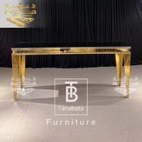 Table haute et tabourets de luxe avec structure en acier inoxydable pour hôtels et événements de mariage