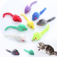 Jouet interactif pour chaton et chat, souris en peluche colorée et écologique pour le nettoyage des dents, jouet à mâcher pour chat, mini souris en polaire douce et bruyante, jouets pour animaux de compagnie