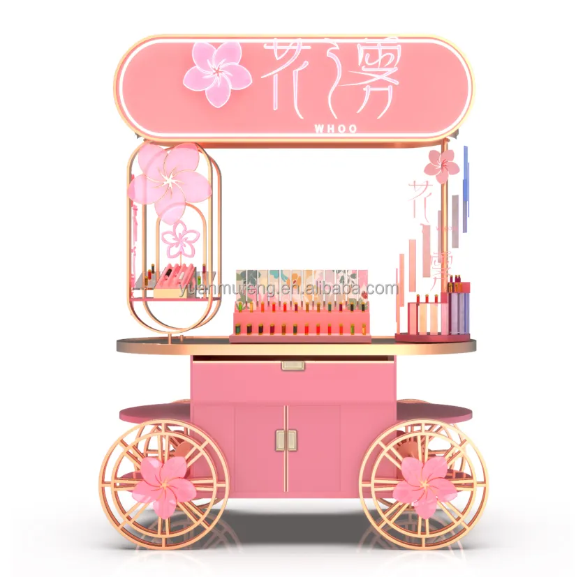 customized display cart rack perfume candy display showcase