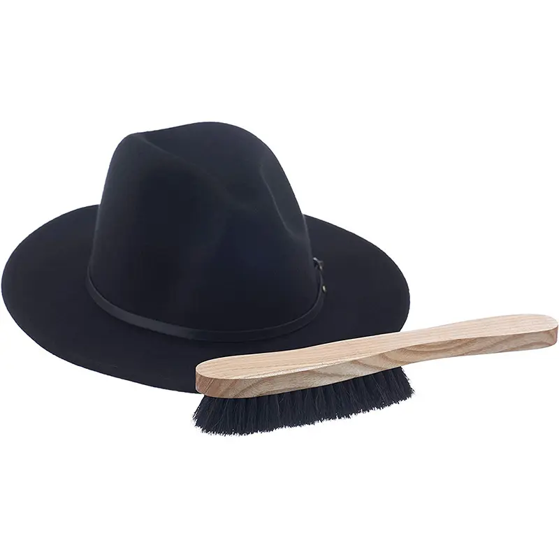 Solid Wood Durable Felt Hat Brush Dust and Lint Remover