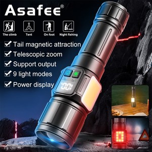 Outdoor <b>Flashlight</b> 30W LED Aluminum Alloy <b>Rechargeable</b> Dimmable Zoomable White Light - Product Image 5