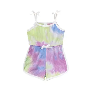 Mimixiong 아기 Rompers 니트 다채로운 유아 Bebes 민소매 점프 슈트 바지 유아 소녀 여름 의상 키즈 옷