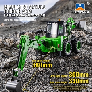 Camion excavateur télécommandé HUINA 1579 1:14, 9 canaux, chargeur, chariot élévateur bidirectionnel avec simulation sonore et lumineuse, modèle d'ingénierie, voiture RC - Product Image 2