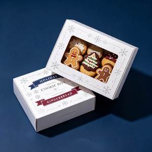 Luxury Eco-Friendly Recyclable Dark Cocoa <b>Chocolate</b> Cake Box Clear Window Rigid Packaging Ivory Board Gold Foil Design Square - Product Image 4