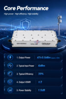 Modul Penguat Daya Pita Lebar 6000-8000MHZ 50W Tanpa Sumber Sinyal Tahan Tegangan Tinggi untuk Anti Drone