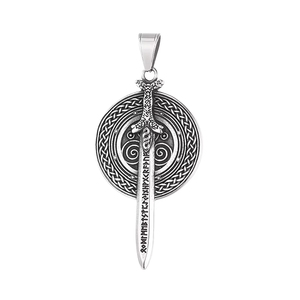 <span class=keywords><strong>Collier</strong></span> pendentif croix viking en acier inoxydable avec strass en cristal, chaîne à maillons plaquée or 14K/18K pour femmes, hommes et enfants - Product Image 4
