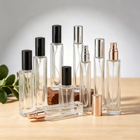 Flacons de parfum vides en verre transparent carrés et ronds de 3 ml, 5 ml, 10 ml avec logo personnalisé, rechargeables, pour échantillons de voyage