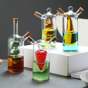 Pot à <span class=keywords><strong>huile</strong></span> créatif en verre borosilicate épais à double paroi avec bouchon en liège, pour <span class=keywords><strong>cuisine</strong></span>, 350 ml extérieur, 50 ml intérieur, pour sauce soja - Product Image 3