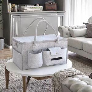 Multifunctional Portable Felt Diaper Storage Basket for Organizing Diapers Backpack Style Diaper <b>Caddy</b> - Product Image 2