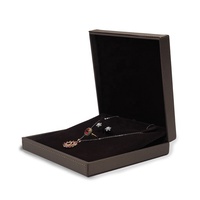 Gros bijoux personnalisés emballage AUCUNE QUANTITÉ MINIMALE DE COMMANDE bague boucle d'oreille collier en cuir PU d'expédition coffret noir pas cher boîtes à bijoux