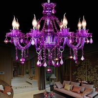 Lustre en cristal rouge européen, luminaire suspendu en verre rouge de luxe pour salle de mariage, villa, salon, restaurant