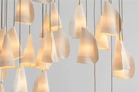 Lustre en céramique moderne et minimaliste, luminaire suspendu multi-câbles pour villa, escalier, hall d'hôtel, grand salon, décoration intérieure
