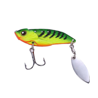 TUOLI 20g Leurre VIB métallique imprimé avec lame à paillettes, hameçons pour appâts vivants, VIB submergé, Serpent à sonnette à paillettes apparentes pour la pêche en rivière et en lac