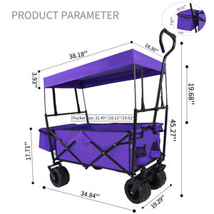 Push Pull Collapsible Folding Wagon Baby Outdoor Folding Children Wagon Stroller Cart for Kids - Product Image 2