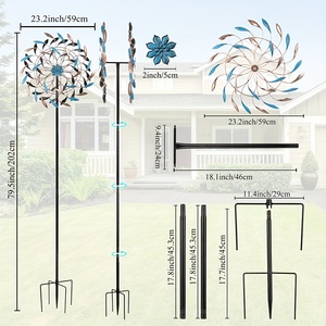 Thuận tiện ngoài trời sân vườn trang trí lễ hội mạnh mẽ kim loại hai lớp cối xay gió thuận tiện trụ cột hỗ trợ không - Product Image 3