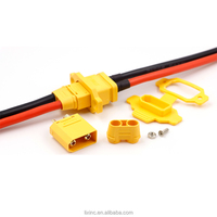 Adaptador Amass XT90E-F al por mayor, conector de puerto de carga de batería de litio de asiento fijo, bloques de terminales amarillos montables, 30A