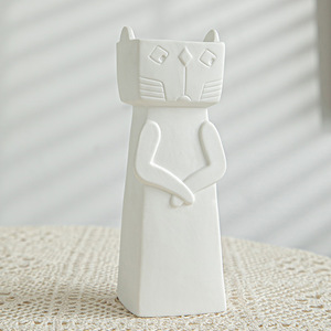 Modern Nordic Design Cartoon Ceramic <strong>Vase</strong> Matt Glaze Porcelain Home Decor Living Room Dining Table Lazy Soft Decor <strong>Cat</strong> <strong>Vase</strong> - Product Image 3