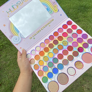 Palette de fards <span class=keywords><strong>à</strong></span> paupières HUDABABY 56 couleurs, directement de l'usine, 5g, poudre scintillante avec finition nacrée mate, commerce extérieur transfrontalier - Product Image 2