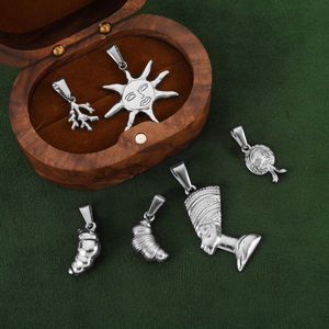 Olivia Acero inoxidable Sun Croissant Charm Pvd 18K Chapado en oro Sombrero Coral Bag Charm Colgante de moda para hacer DIY - Product Image 6