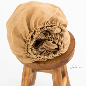 Custom 100% Linen Fitted <b>Sheet</b> Set Soft Stonewashed <b>Queen</b>/King <b>Sizes</b> 200TC Pillowcase Duvet Cover Durable Stitching Technique - Product Image 1