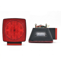 Feu arrière carré LED 12V pour remorque, lampe de remorquage rouge pour camion, pièce de rechange