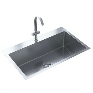 Fregadero de Cocina de Acero Inoxidable, de un Solo Tazón, Rectangular, de Instalación Bajo Encimera, Superficie Pulida, Diseño Minimalista - Product Image 1