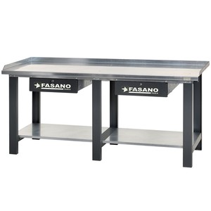 Fasano Tools <b>Workbench</b> 128 In <b>Steel</b> Top With Storage Shelf For Workshop Use - Product Image 1