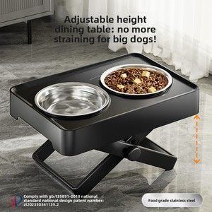 Mangkuk Makan Anjing Stainless Steel Anti Air, Tinggi, Model Double <span class=keywords><strong>Bowl</strong></span>, Dapat Disesuaikan, Untuk Anjing Besar, 12Pcs/Box - Product Image 4
