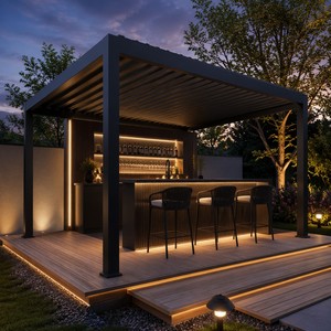 Grand gazebo de jardin, pergola en cèdre, abri extérieur en métal, pavillon de pique-nique, tente commerciale, auvent rétractable, <span class=keywords><strong>tonnelle</strong></span> - Product Image 1