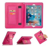 Étui de protection en cuir avec support intégré, repose-main, pochette porte-cartes pour iPad 10-12/Air 8-12/Pro 11