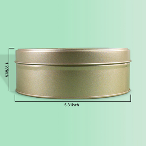 Gold <strong>Round</strong> <strong>Cake</strong> <strong>Tins</strong> 5inches Food Grade Tinplate Box for Cookies Candy Chocolate Bread Sugar Gift Packaging 135*50mm Empty Box - Product Image 2