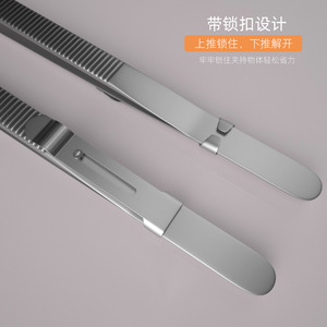 Wholesale jewelry tweezers, stainless steel tweezers with locking tips, non-slip, fine grooves, gemstone and diamond <b>clips</b>. - Product Image 4