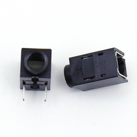 Connecteur audio femelle en cuivre de 2,5 mm pour applications de cartes de circuits imprimés (PCB) d'écouteurs et d'enceintes, fiche droite à deux broches PJ-210A en plastique
