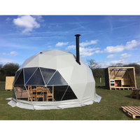 Maison de luxe 2 chambres, tente de safari préfabriquée, hôtel, tente dôme glamping, 6m 5m 8m