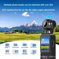 Cámara Deportiva Digital HD de Bolsillo Giratoria, Portátil, 5K, para Exteriores, Pantalla de 1.69 Pulgadas, Zoom Óptico 4x, Gran Angular