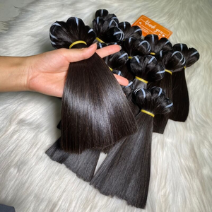 Cutícula cruda Aligm <span class=keywords><strong>100</strong></span> cabello humano a granel para mujeres SDD hueso recto extremo grueso trama de cabello para extensión de cabello tejido vietnamita a granel - Product Image 1