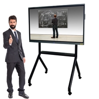 Oem Vloer Staande 4K Displaydigital Meet Smart White Interactieve Board Infrarood Paneel Prijs Whiteboard Voor Schoolonderwijs