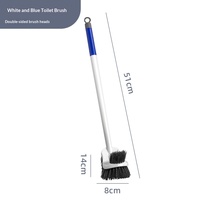 Brosse de toilette double face pour usage domestique, outil de nettoyage mural pour toilettes à la turque et zones difficiles d'accès