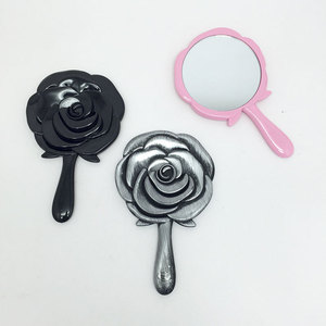 Espejo de Mano con Diseño de Rosa <span class=keywords><strong>para</strong></span> Habitación de Niñas, Estilo Europeo, Mango Tridimensional, Espejo de Maquillaje Pequeño y Práctico - Product Image 1
