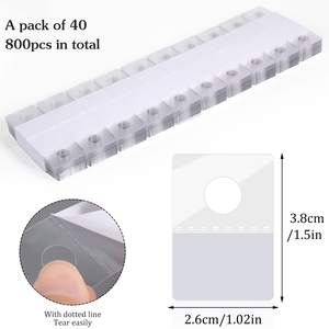 Buchi per fessure trasparenti 300 pacco linguette da appendere etichette appese etichette adesive - Product Image 1