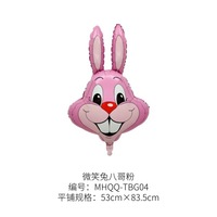 Nouveau lapin dessin animé pour enfants lapin feuille d'aluminium ballon épais flottant hélium décoration de fête d'anniversaire