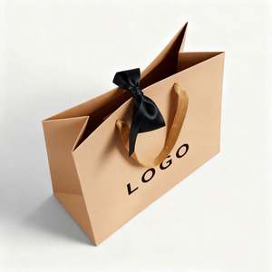Bolsa de Regalo de Papel Kraft Ecológica de Lujo, Personalizable con Asa de Algodón para Zapatos, Ropa Interior y Velas - Product Image 2
