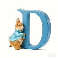 Figurine en résine Peter Rabbit lettre P, décor alphabet peint à la main pour chambre d'enfant et cadeaux personnalisés