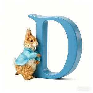 Figurine en résine Peter Rabbit lettre P, décor alphabet peint à la main pour chambre d'enfant et cadeaux personnalisés - Product Image 5