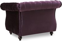 Superbe Offre : Fauteuil Club Chesterfield Leila en Velours, Design Moderne, avec Dossier Solide à 3 Positions et Structure en Bois