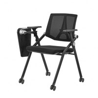 Chaise de formation haute densité, table pliable moderne, structure en fer pour réunions et conférences DESTON HL-632D Blanc/Noir Garantie 5 ans