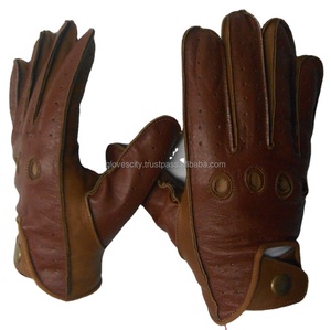 Guantes de Conducción de Cuero para Moda, Dedos Completos, Antideslizantes, Transpirables, Ligeros, de Secado Rápido, Unisex, para Todas las Estaciones, Pakistán - Product Image 1