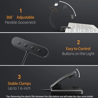Portable Flexible Easy Clip Nuit Lampe De Lecture USB Rechargeable Lampe De Lecture 3 Couleurs Chaud Cool Blanc Lumière Du Jour Livre Lampe